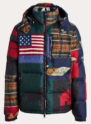 Polo Ralph Lauren Polo Country USA  Patchwork Water-Repellent Down Jacket Coat • $249.99