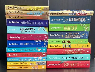 David Walliams 21 Books Bundle Collection: 17 Paperbacks & 4 Hardbacks In VGC • £41