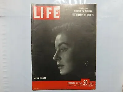 Life Magazine February 14 1949 Viveca Lindfors Churchill Memoirs AL • $13.99