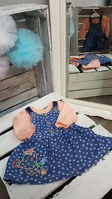 BABY KIDS GIRLS TOP & DRESS SET 2PCS By NUTMEG  (K-33) • £6.49