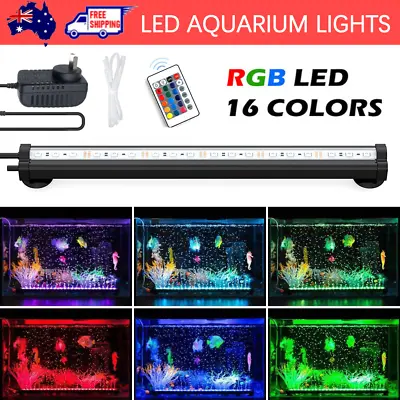 $10.95 • Buy Aquarium Light Fish Tank LED Bar Lamp Pool Submersible Waterproof White Blue RGB