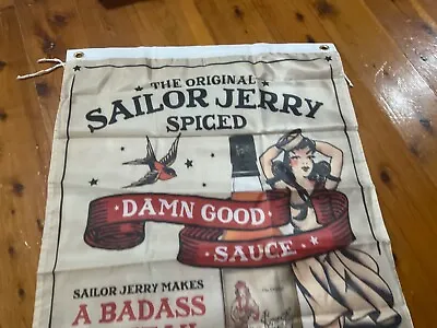 AUS SELLER. PRE OWNED Badass RUM. Man Cave Flag Banner Sailor Jerry Wallhanging • $34