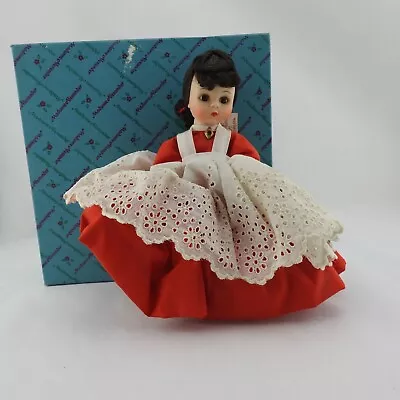 Vintage Madame Alexander  8  Doll  Jo #413 Red Dress Dark Hair Box • $14.99