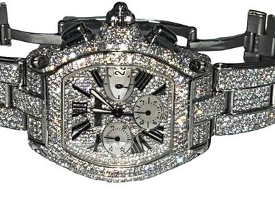 $14299 • Buy Mens Cartier Roadster XL Chronograph Steel Automatic Diamonds