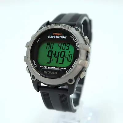 Mens Timex Expedition Trail CAT Digital Watch 42mm Black Strap With New Battery • $19.99