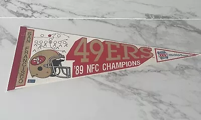 Vintage 1989 San Francisco 49ers Full Size 29 Inch NFC Champions Pennant Retro • $11.99