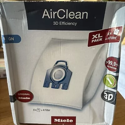 Miele AirClean 3D Efficiency Dust Bag Type GN XL Value Pack 8 Bags & 4 Filter • $31.99