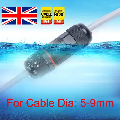 £3.78 • Buy Waterproof Junction Box Case/Electric Cable Wire 2/3 Pin Connector Outdoor IP68