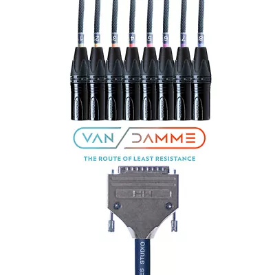 Van Damme D-Sub DB25 - Neutrik XLR Male | Analog 8 Way Loom | Multicore Cable • £80