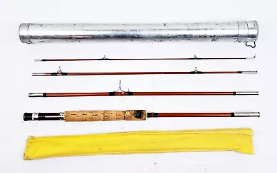 Wright & McGill Fre Line No 4FRU Packit 4 Pc 7.5 Ft 7Wt Fly Rod W Tube & Sock • $29.99