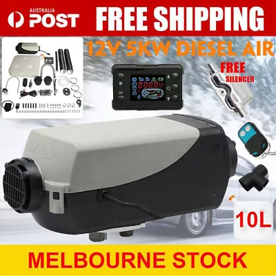 Diesel Air Heater 12V 5KW Tank Remote Control Thermostat Caravan Motorhome RV • $112.99