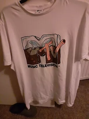 MTV Logo White Short Sleeved  T-shirt. Size 3XL • £3