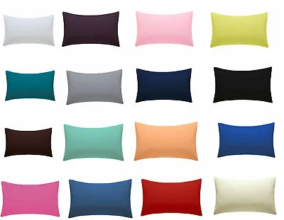 Plain Polly Cotton  Housewife Pillow Cases 20 Colors • £4.99