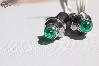 Green Mini Pilot Instrument Dash Warning Indicator Lights Hot Rat Street Rod New • $12.84