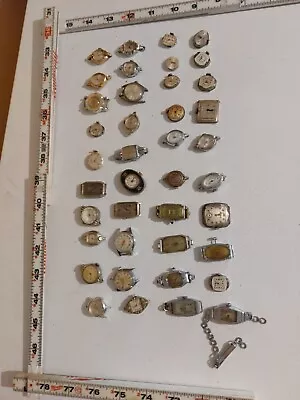 VINTAGE SWISS QUALITY MULTI BRAND  WATCHES 40 TOT Parts/restore UNTESTED   • $45