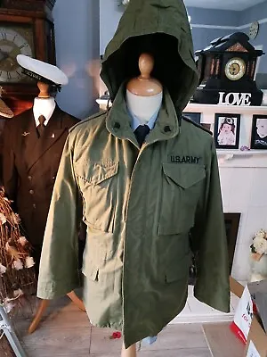 US Army M65 Olive Green Combat Hooded Jacket Coat 7th Infantry XS/Reg Specialist • £99