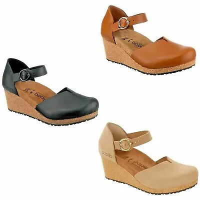 $128 • Buy Birkenstock Papillio Mary Wedge Plateau Ankle Strap Platform Sandals Jane Ring
