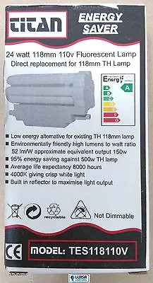 £10 • Buy 1 X Titan 24w 118mm 110v  4000k Cool White Energy Saving Site Work Light 