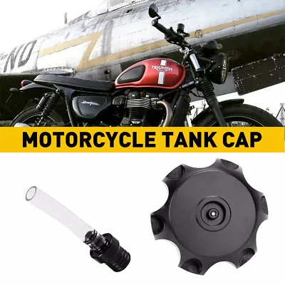 Universal Black Tank Gas Fuel Cap For Suzuki Honda Motorcycle Kawasaki Car Parts • $13.09