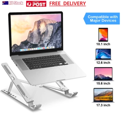 $14.99 • Buy Portable Foldable Laptop Stand Ergonomic Desk Table Adjustable Computer Riser