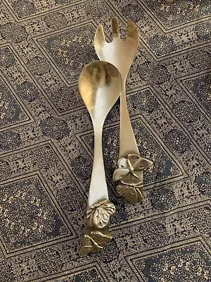 Salad Servers  Approx. 13 Inches Long Mariposa Brillante With  Butterflies • $19