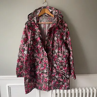 £36.99 • Buy Joules Waterproof Mac Parka Rain Coat Jacket UK 16 Lightweight Floral Pattern