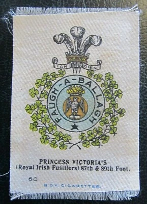 £2.95 • Buy BDV Cigarette Silks Card Ww1 Era Military Royal Irish Fusiliers