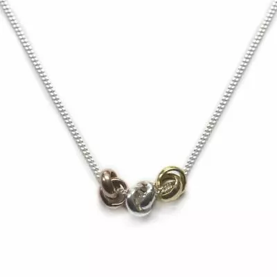 Sterling Silver - Three Knot Necklace - Tales From The Earth - Gift Boxed • £38.50