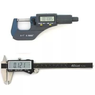 Digital Electronic Micrometer & Caliper Set Machinist Inspection Tool Kit New • $63.95