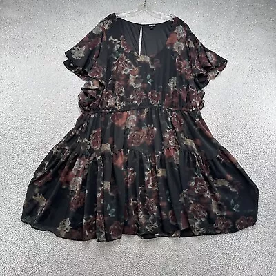 Torrid Chiffon Sheer Lined Tiered Sleeveless Floral Dress In Plus Size 6 • $14.99