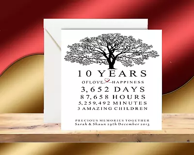 £3.50 • Buy Personalised 10th Wedding Anniversary Card/10th Anniversary/ Wedding Anniversary