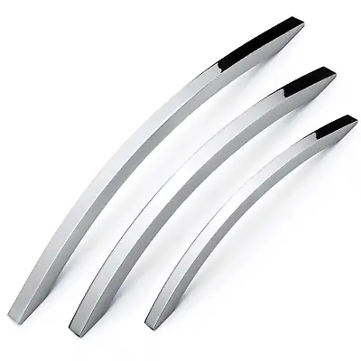 £2.79 • Buy Kitchen Door Handles Bow Shaped Cabinet Cupboard Handles Polished Chrome