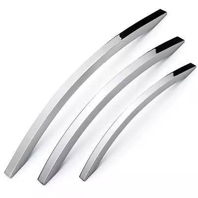 Kitchen Door Handles Bow Shaped Cabinet Cupboard Handles Polished Chrome • £4.79