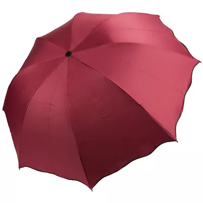 Portable Compact Folding Scallop Edge UV Protection Umbrella With Wrist Strap • $19.81