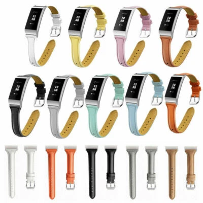 $15.09 • Buy Replacement Slim Leather Wristband Watch Band Strap For Fitbit Charge 2 3 4 5 UK