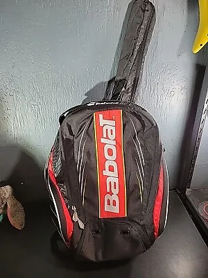 Babolat Aero Tennis Backpack Racquet Vented Shoe Compartment Black Yellow Red • $42.75