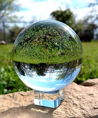 K9 Clear Crystal Sphere Ball 110mm With Crystal Stand Meditation Healing • $28