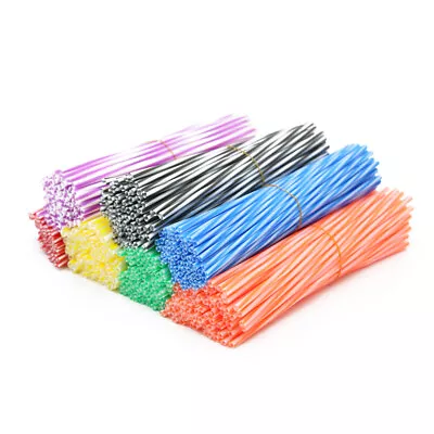 72Pcs Dual Color Spoke Covers Skins Straws Rims Wraps Wheel Coats For Dirt Bike • $12.44