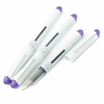 £4.95 • Buy 3 X Pilot V-Pen Disposable White Barrel Fountain Pen - No Logo - Medium - Violet