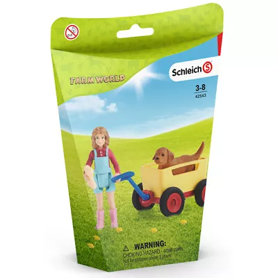 £13.99 • Buy Schleich Puppy & Girl Figure Wagon Ride Accessory Pack Farm World 3-8 Ages