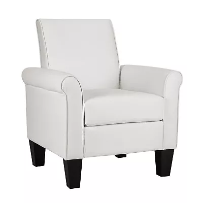 Modern Faux Leather Accent Chair Comfy Armchair Upholstered Single Sofa 6-Color  • $128.99