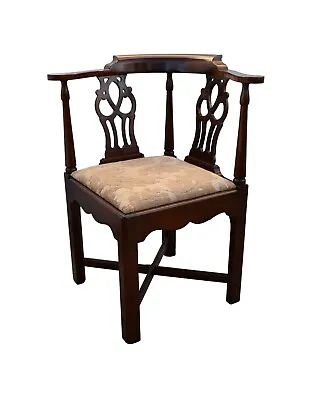 Vintage Hickory Chair Solid Mahogany Chippendale Style Corner Chair • $579