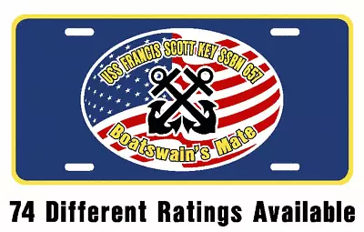 USS FRANCIS SCOTT KEY SSBN 657 Rating License Plate Flag Navy USN Military PO3 • $12.99