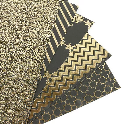 £5.37 • Buy GOLD FOIL PAPER 200gsm Art Craft Scrapbooking Metallic Art Deco Pattern X10