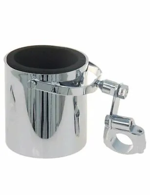 Motorcycle Cup Holder Chrome Handlebar Drink Bottle Holder For Harley Universals • $34.99