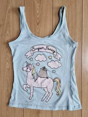 Pusheen The Cat ‘Super Fancy’ Glittery Unicorn Vest Top Size XS • £2.99