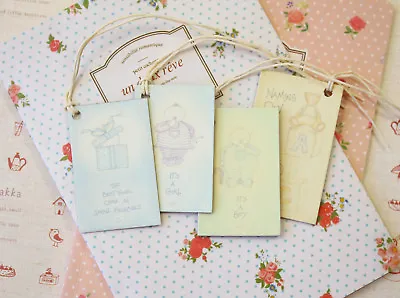 East Of India Gift Tags Christening New Baby Shower Happy Greetings Gift Labels • £1.99