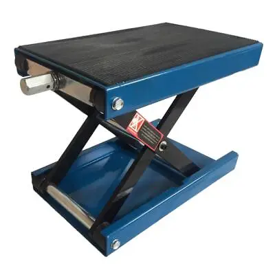 1100lbs Wide Deck Motorcycle Center Scissor Lift Jack Hoist Stand Bikes ATV Blue • $53.03