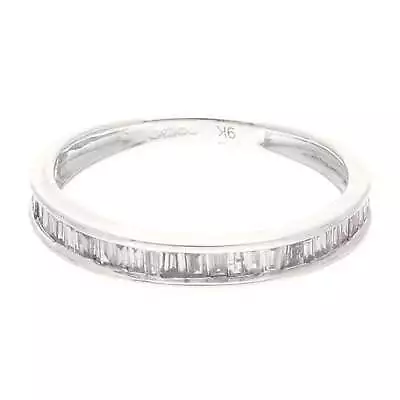 $521.22 • Buy 9Carat White Gold 0.33ct Baguette Cut Diamond Eternity Ring (Size J) 2.5mm Wide