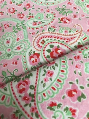 Used IKEA Rosali Paisley Rose Pink 50cm X 100cm Wide Lightweight Cotton Fabric • £8.99